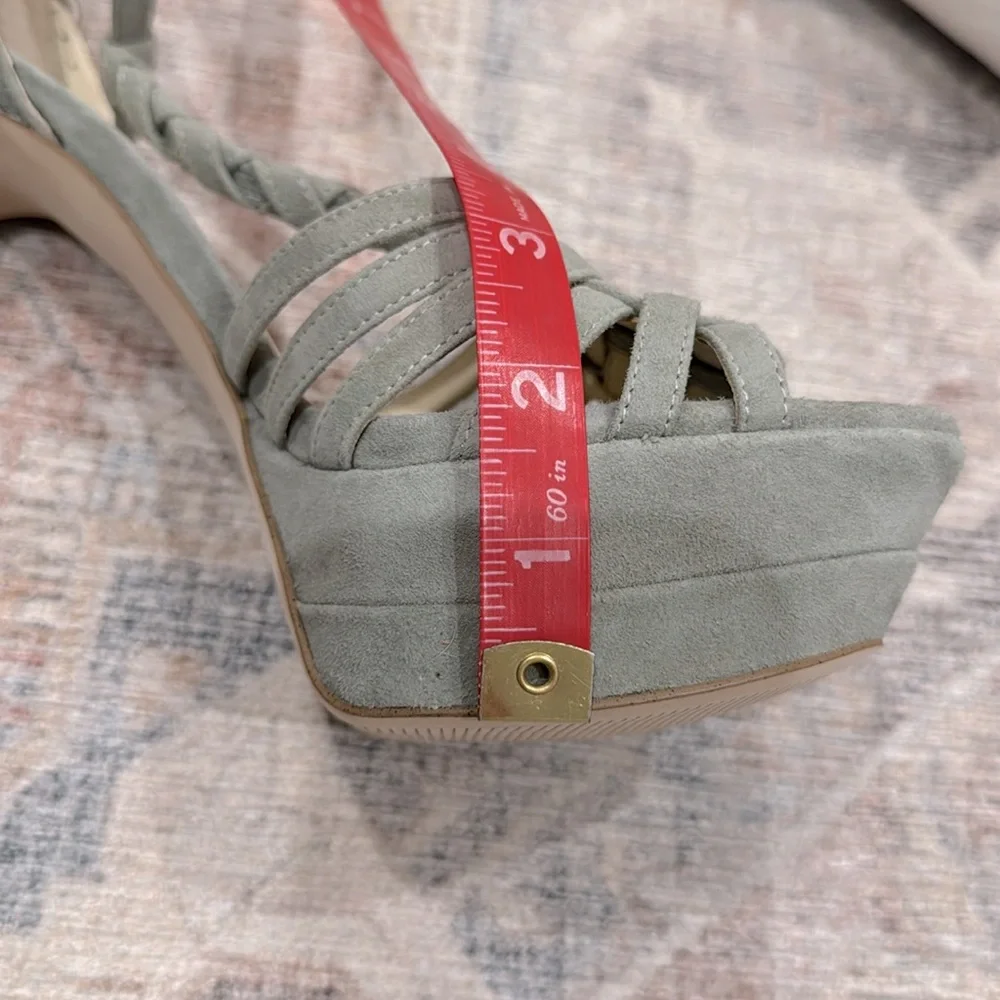 BCBG Generation Light Green Suede High Heeled Sandals Size 9